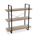 Versa Helsinki Meubel voor de Woonkamer, Bijzetmeubel, Organisatiekast met 3 planken, Afmetingen (H x L x B) 104 x 100 x 33 cm, Hout en Metaal, Kleur Bruin