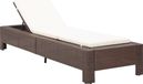 Lit de jardin avec coussin poly rotin marron