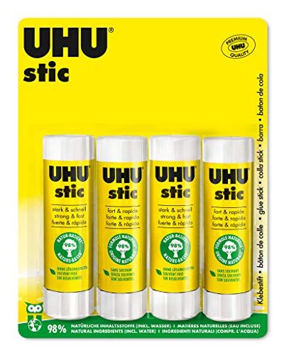 UHU Stic Lijmstift - 4 x 40 g - Plakt Sterk, Snel en Duurzaam