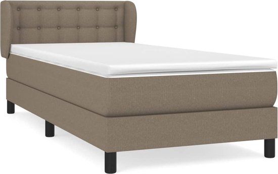 vidaXL Boxspring met Matras Taupe Stof 90x200 cm