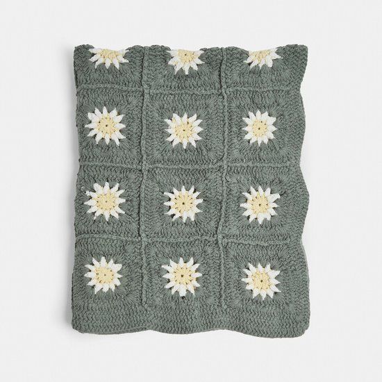 LOBERON Plaid Poppeline groen/geel/wit