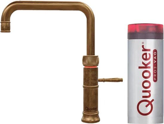 Quooker PRO3 Classic Fusion Square - Messing Patina - Kokendwaterkraan