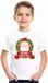 Bellatio Decorations Shoppartners Bv Kerst t-shirt voor kinderen met Kerstman print - wit - jongens en meisjes shirt 122/128