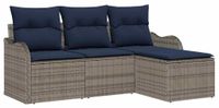 vidaXL Ensemble de canapé de jardin Gris polyrotin