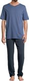 Schiesser Heren pyjama Night & Home donkerblauw