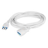Verlengkabel 10 meter met tweepolig stopcontact 10/16 A, 1500 W, 150 V, wit