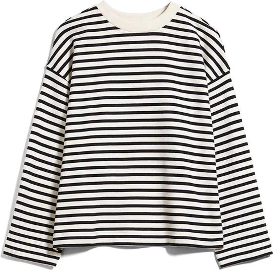 ARMEDANGELS Frankaa Stripe Dames Trui - Zwart Wit - Maat S