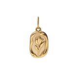 Lucardi - Dames Stalen goldplated bedel roos - Hanger - Staal - Goudkleurig