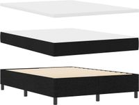 vidaXL Boxspring Bed met Hoofdeinde Zwart 140 x 190 cm Stof