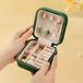 Merkloos / Sans marque Plush Velvet Travel Jewelry Box Organizer - Small, Green, Suede, for Girls