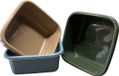 HL-Agenturen HL - Set van 3 vierkante afwasbakken - 12 liter - 36x36x14,5 cm - Donker Groen, Beige, Licht Blauw