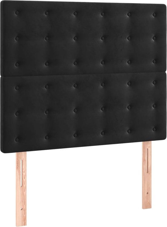 vidaXL Hoofdbord Zwart Fluweel 100x5x118/128 cm