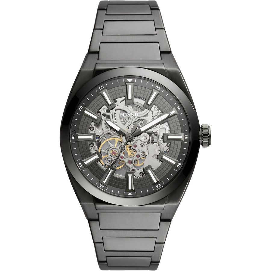 Fossil Everett Herenhorloge - Grijs - Automatisch - Edelstaal - 42 mm