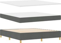 vidaXL Boxspring bed met hoofdeinde Donkergrijs 200 x 180 cm Stof