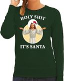 Bellatio Decorations Shoppartners Bv Holy shit its Santa foute Kerstsweater / kersttrui groen voor dames - Kerstkleding / Christmas outfit M