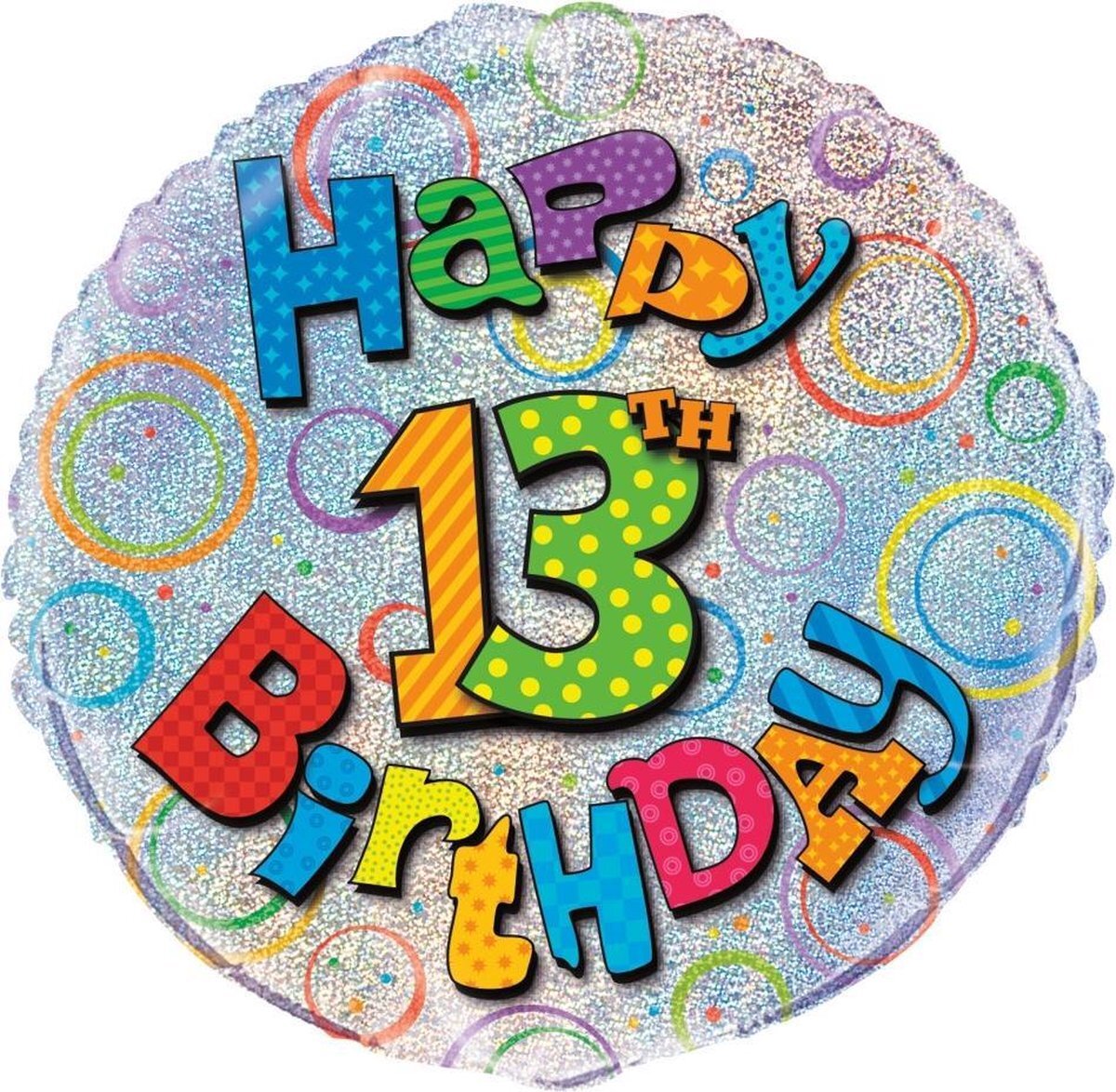 - Helium Ballon 13 Jaar Glitters 45cm leeg