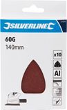 Silverline 245094 Velc-deltaschuurbladen, 140 mm, pak van 10 stuks, korrel 60
