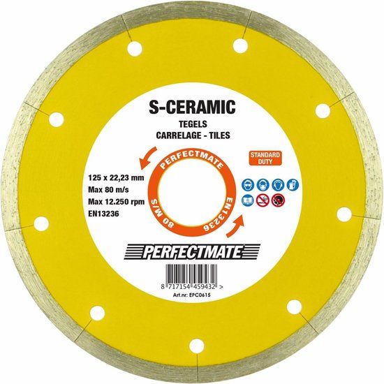Perfectmate S-Ceramic diamantzaagblad - 180x25,40mm - tegels