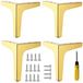 4Pcs Pieds de meuble Or - Pieds de canapé en métal de 15 cm pour meubles