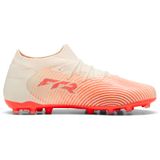 Puma Unisex Future 9 Match MG voetbalschoen, SUGARED Amandel Wit-Ultra ROOD Zwart, 10 UK