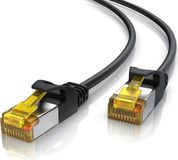 Primewire LAN-kabel CAT 7, ultradun, 10 Gbit/s, RJ45 netwerkkabel, U/FTP PIMF afscherming, vergulde contacten, koperen geleiders, 4 mm buitenmantel, patchkabel, 7,5 meter, zwart