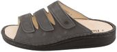 Finn Comfort Korfu Unisex Slides Donkergrijs Leer Maat 47