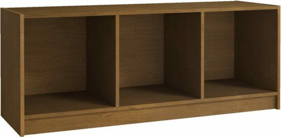 vidaXL Tv-meubel 104x33x41 cm massief grenenhout honingbruin