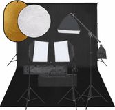 vidaXL Fotostudioset met verlichtingsset, achtergrond en reflector