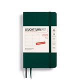 LEUCHTTURM1917 370576 Weekkalender Pocket (A6) 2025, softcover, Forest Green, Duits