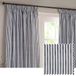 Yard Hebden Gestreept Katoen Potlood Plooi Gordijn Paar - Navy - 229x229cm
