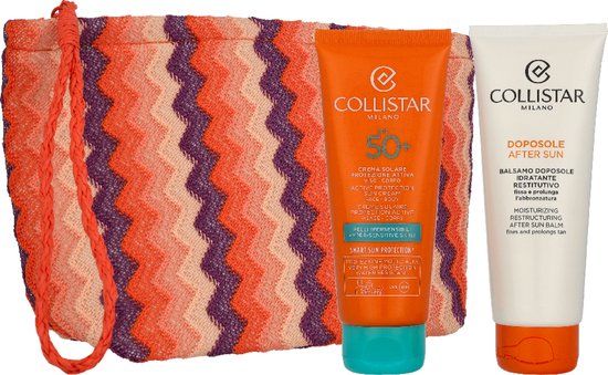 Collistar Sun Giftset 200 ml - Active Protection face/body spf 50+ 100ml + Moisturizing Afersun 100ml + Toilettas