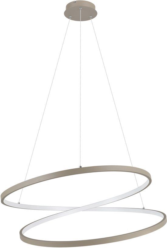 EGLO Ruotale Hanglamp - LED - Ø 70 cm - Zandkleur/Wit