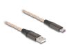 Delock 88164 USB-kabel USB 2.0 1 m USB A USB C Transparant