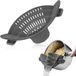 LURNODY Clip-on strainer, Silicone pot strainer, Spaghetti portioner, BPA-free kitchen tool for straining pasta, meat, vegetables and fruit in pots, pans and bowls (grey)