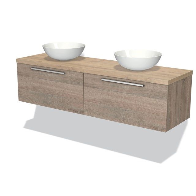 Maxaro Badkamermeubel Modulo Plato Eiken 160cm - Lichtbruin Eiken