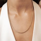 Hey Happiness Gedraaide Twist Schakelketting Dames - RVS 18K Goud Verguld
