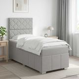 vidaXL Boxspringbed met matras Lichtgrijs 90 x 200 cm Stof