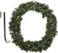 Decoris Kerstkrans - met verlichting - 60 cm - kunststof - met deurhanger ijzer