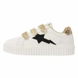 British Knights Bliss Velcro Dames Sneakers Laag - Maat 37 - Wit/Goud/Panterprint/Zwart