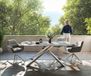 Edge Table d’extérieur bateau 200x100 cm céramique béton gris piètement croisé rectangulaire inox