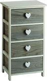 King Home Commode met hart, grijs-wit
