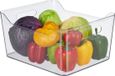 Relaxdays koelkast organizer - 18 x 37 x 29,5 cm - handgrepen - opbergbak - transparant