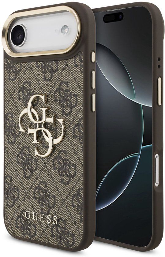 Guess Back Cover - iPhone 17 Air - Bruin - Slank TPU-ontwerp - Big Metal Logo