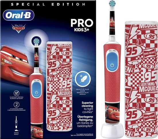 Oral-B Oral-B Pro Kids - Cars - Elektrische Tandenborstel - Ontworpen Door Braun wit, rood