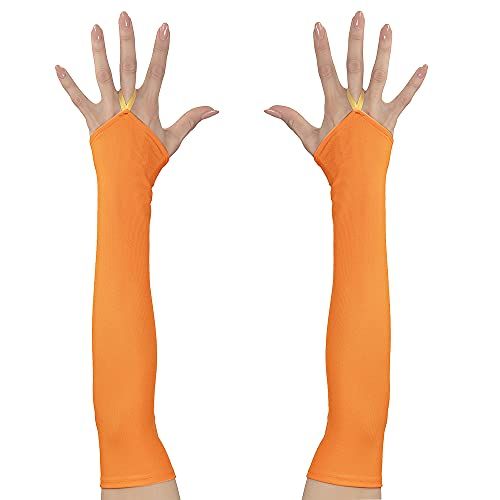 Widmann 00594 - Neonkleurige vingerloze satijnen handschoenen - 8003558005949