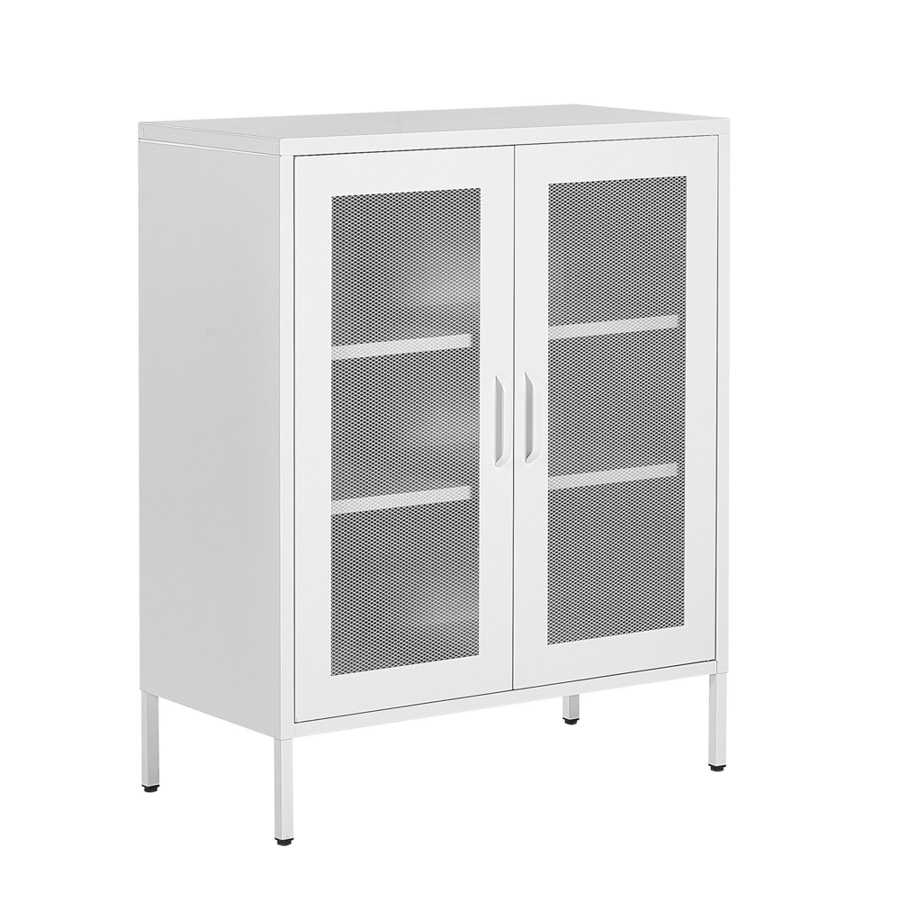 Beliani WAKATIPU Sideboard - Wit - Chroomstaal - 80x40x102cm