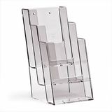 TAYMAR 1/3 A4 (Trifold) tafel-brochurestandaard, flyerstandaard, brochurehouder, 3 vakken (binnenmaat: 10,1 cm) optionele wandmontage