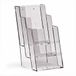 TAYMAR 1/3 A4 (Trifold) tafel-brochurestandaard, flyerstandaard, brochurehouder, 3 vakken (binnenmaat: 10,1 cm) optionele wandmontage