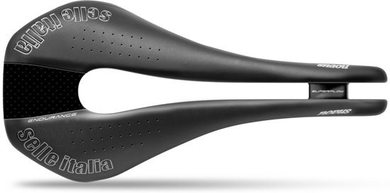 Selle Italia Novus Superflow Endurance TM S3 Fietszadel - Stalen rails - Zwart