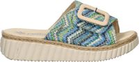 Rieker dames slipper - Blauw multi - Maat 36